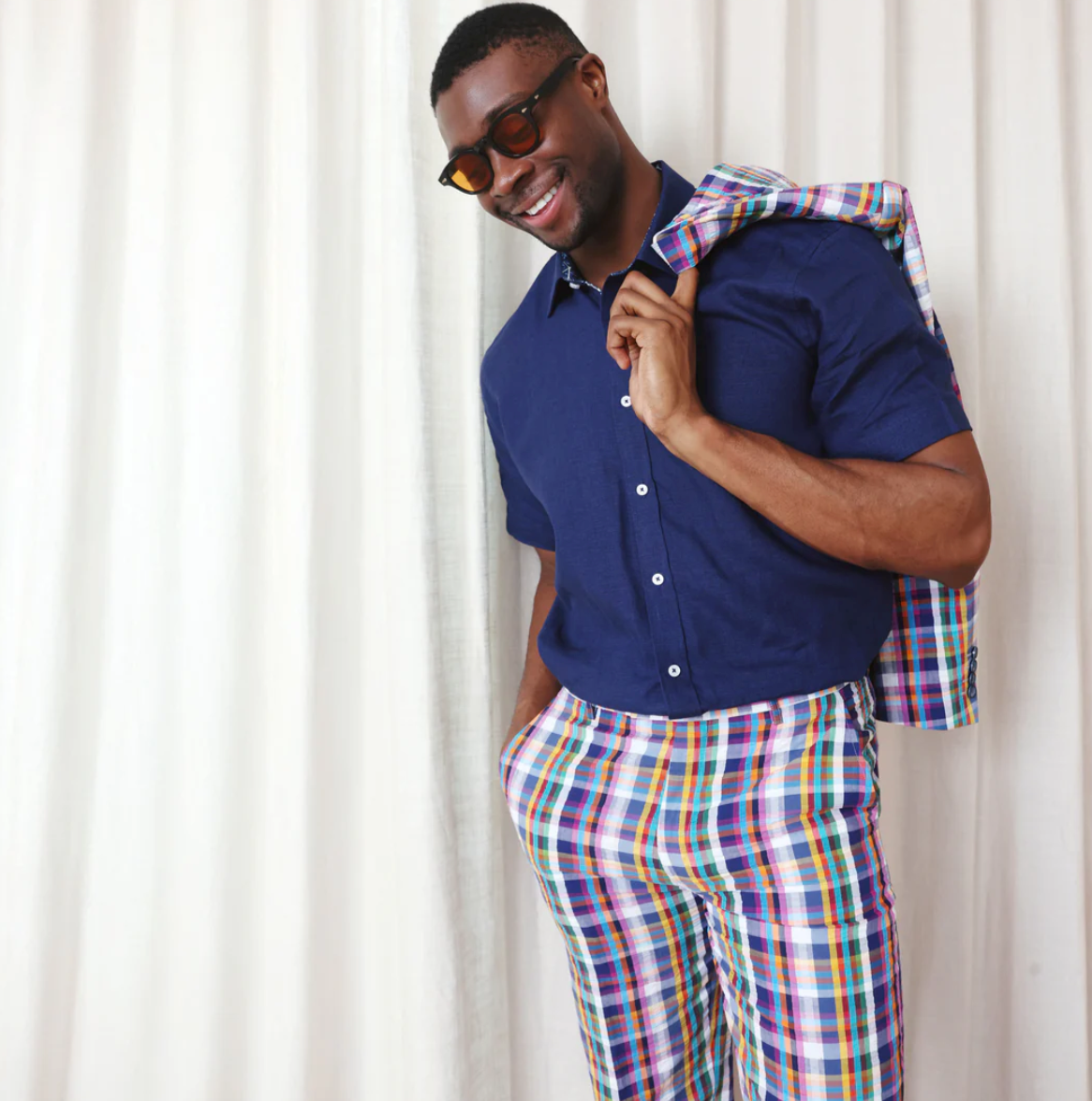 Inserch Seersucker Plaid Pant