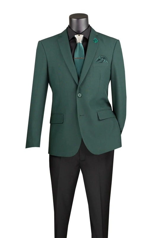 Vinci Slim Fit Single Breasted Blazer (Hunter Green)