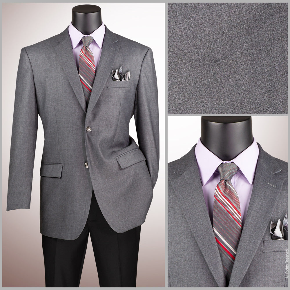 Vinci Regular Fit Solid Sports Coat (Medium Gray)