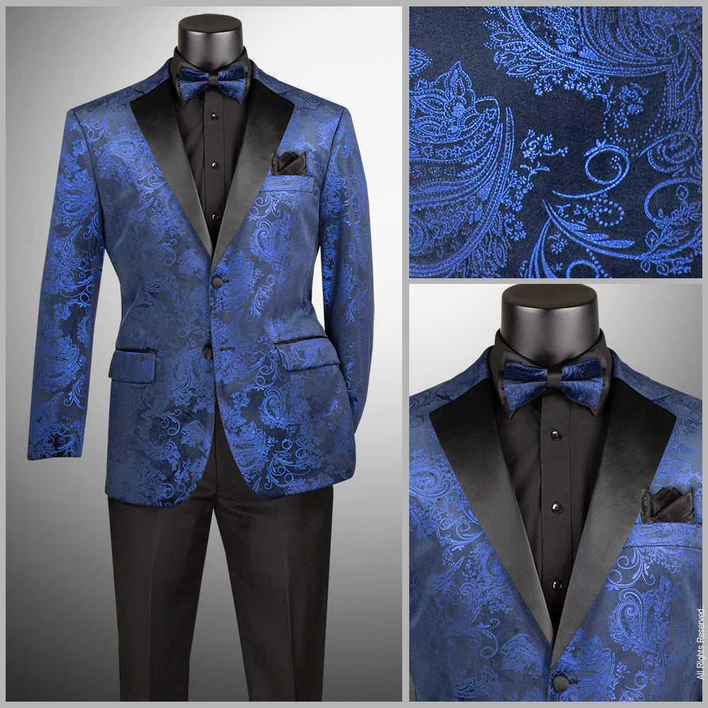 Vinci Modern Fit Fashion Jacket w/Matching Bow Tie