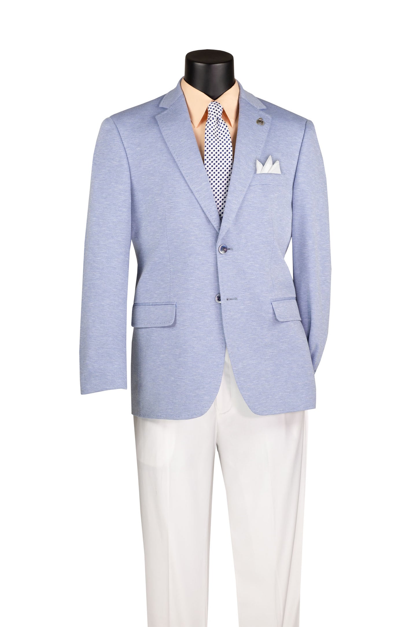 Vinci Modern Fit Textured Weave Blazer (Light Blue)