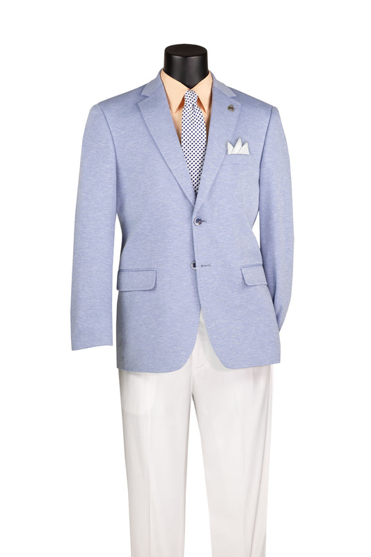 Vinci Modern Fit Textured Weave Blazer (Light Blue)