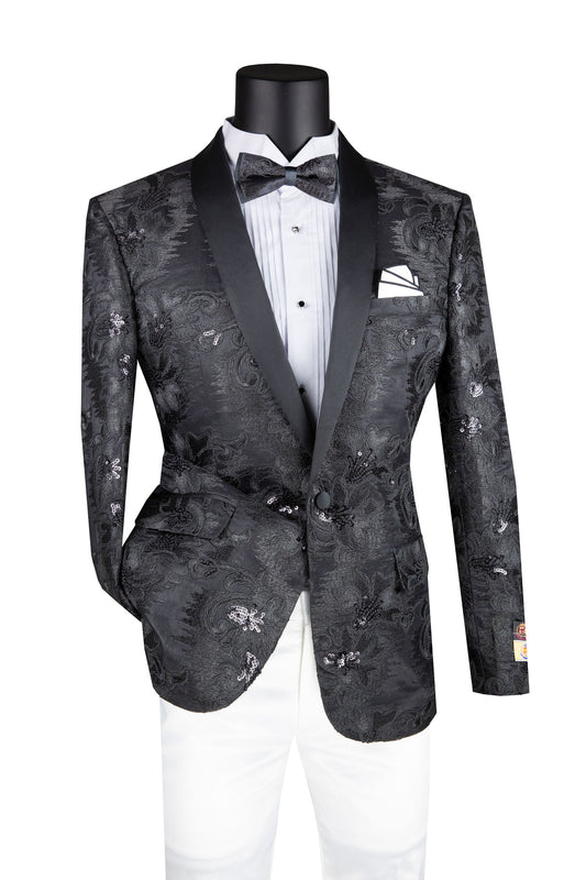 Vinci Slim Fit Fashion Jacket w/Matching Bow Tie