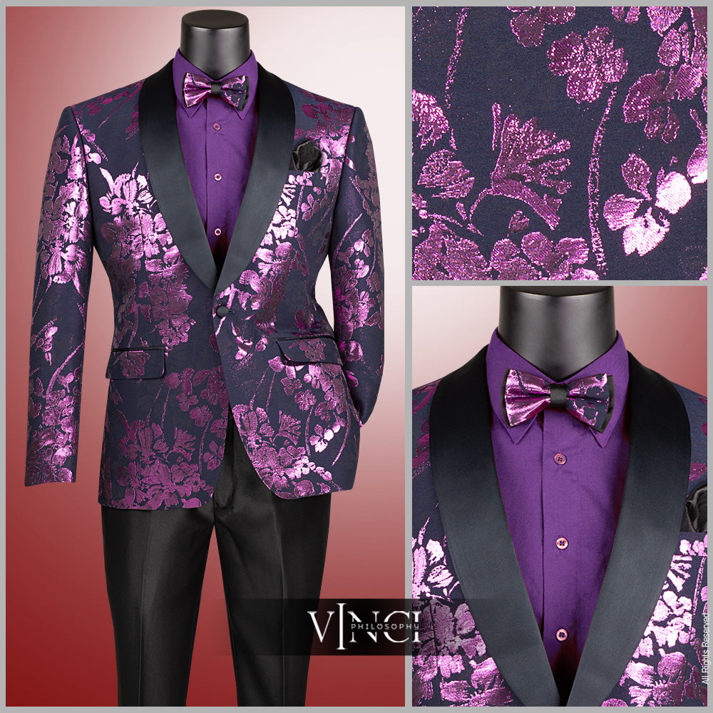 Vinci Slim Fit Fashion Jacket w/Matching Bow Tie