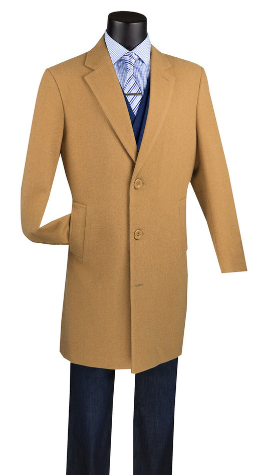 Vinci Regular Fit 38" Top Coat (Camel)
