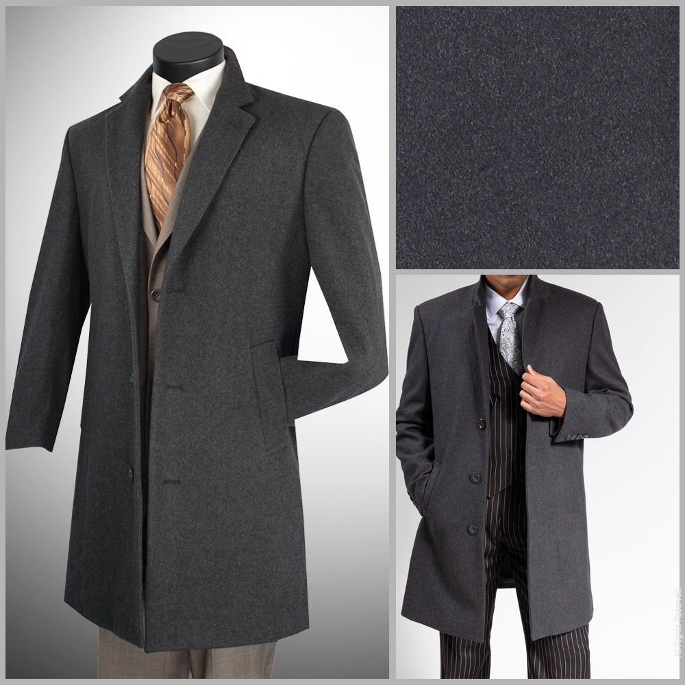 Vinci Regular Fit 38" Top Coat (Charcoal)
