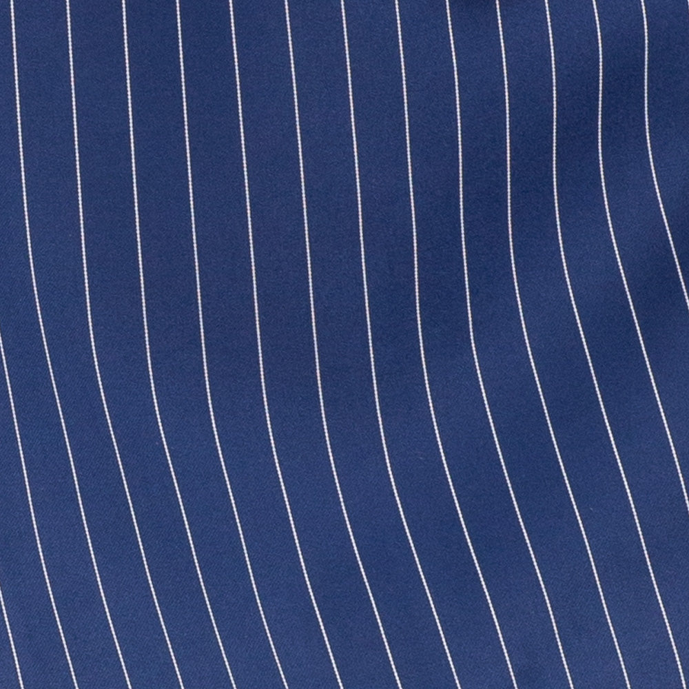 Vinci Classic Fit Executive Double Breasted Suit Gangster Stripe w/Adjustable Waistband (Blue)