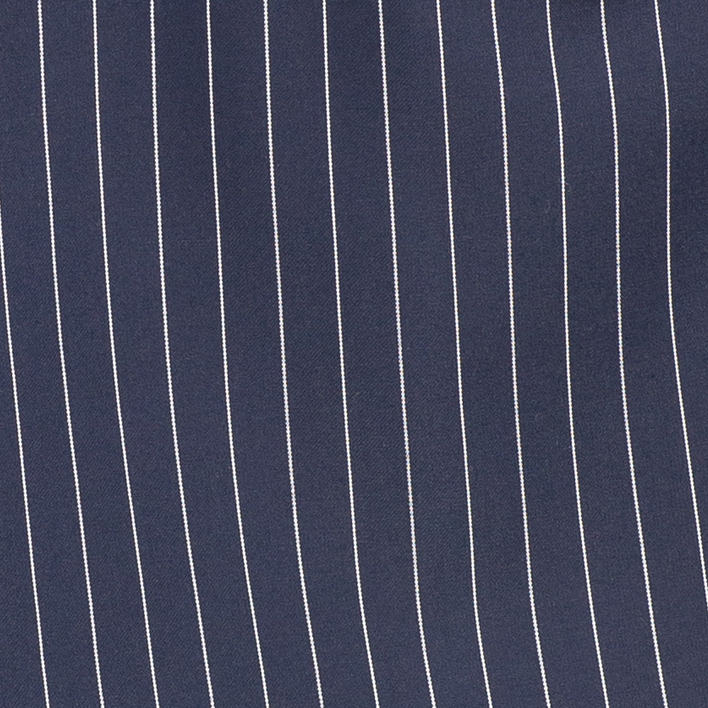 Vinci Classic Fit Executive Double Breasted Suit Gangster Stripe w/Adjustable Waistband (Navy)