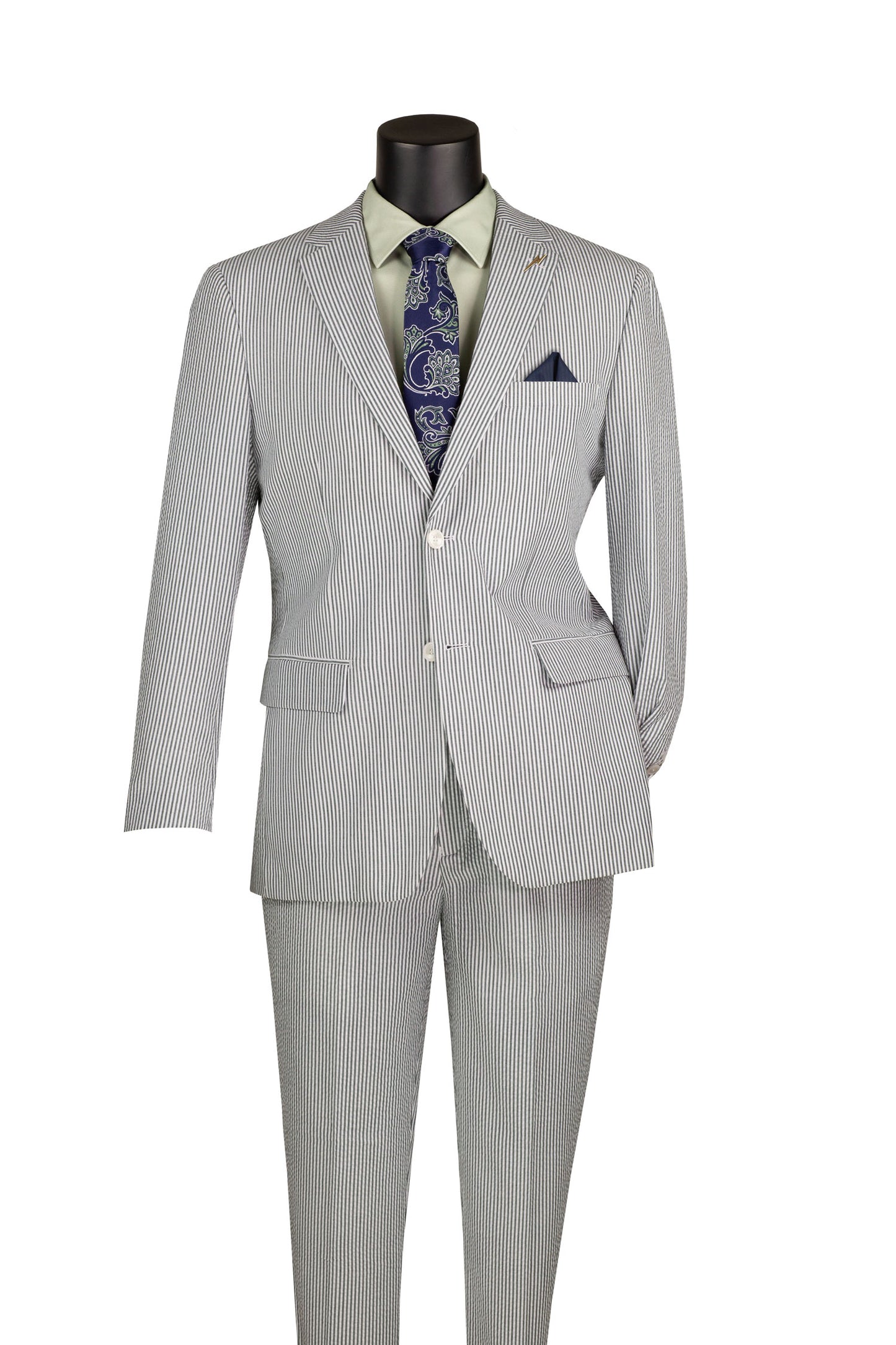 Vinci 2pc Modern Fit Seersucker Suit (Green)