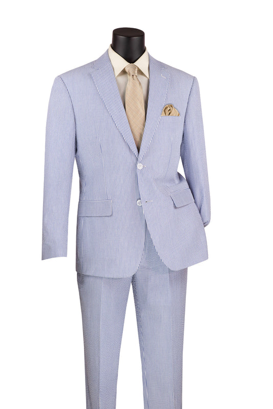 Vinci 2pc Modern Fit Seersucker Suit (Navy)