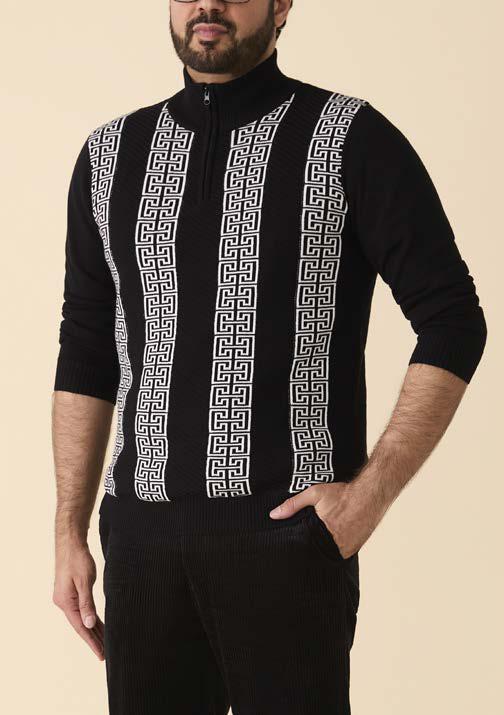 Inserch Grecian Intarsia Half Zip