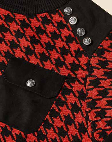 Inserch Houndstooth Crewneck Sweater