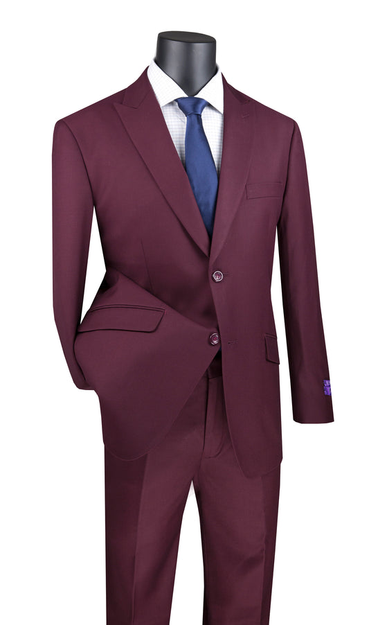 Vinci 2pc Modern Fit Suit (Maroon)