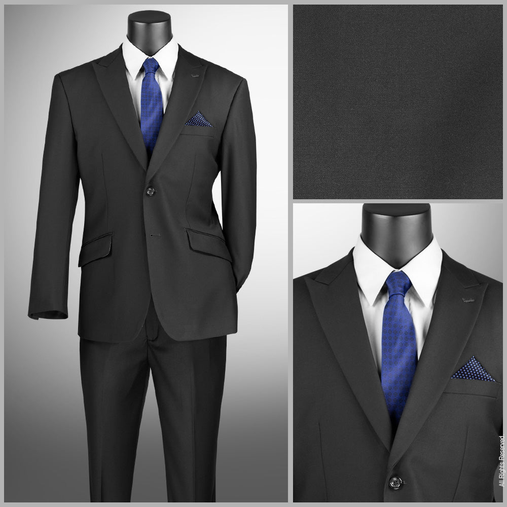 Vinci 2pc Modern Fit Suit (Black)