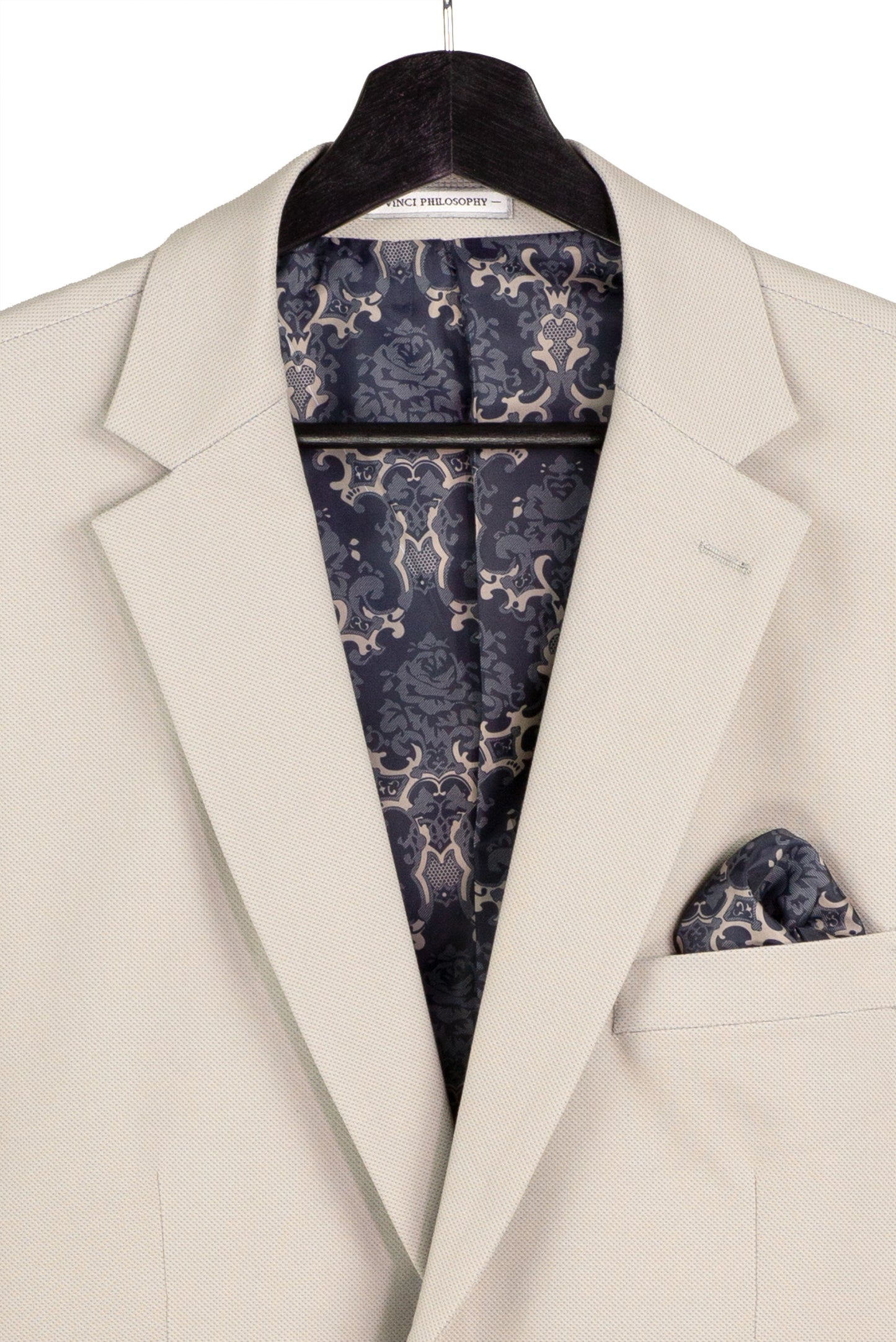 Vinci 3pc Super Stretch Fabric w/Adjustable Waistband Suit (Tan)