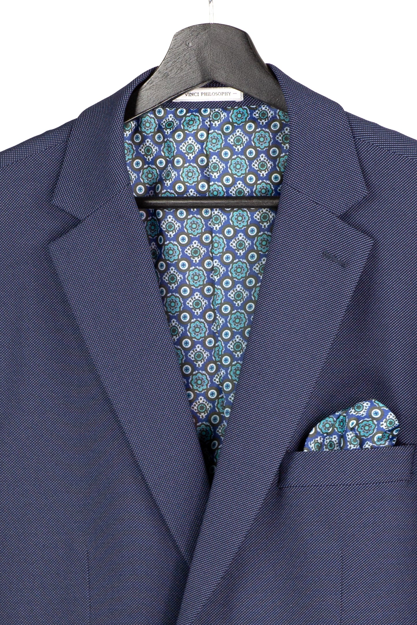 Vinci 3pc Super Stretch Fabric w/Adjustable Waistband Suit (Navy)