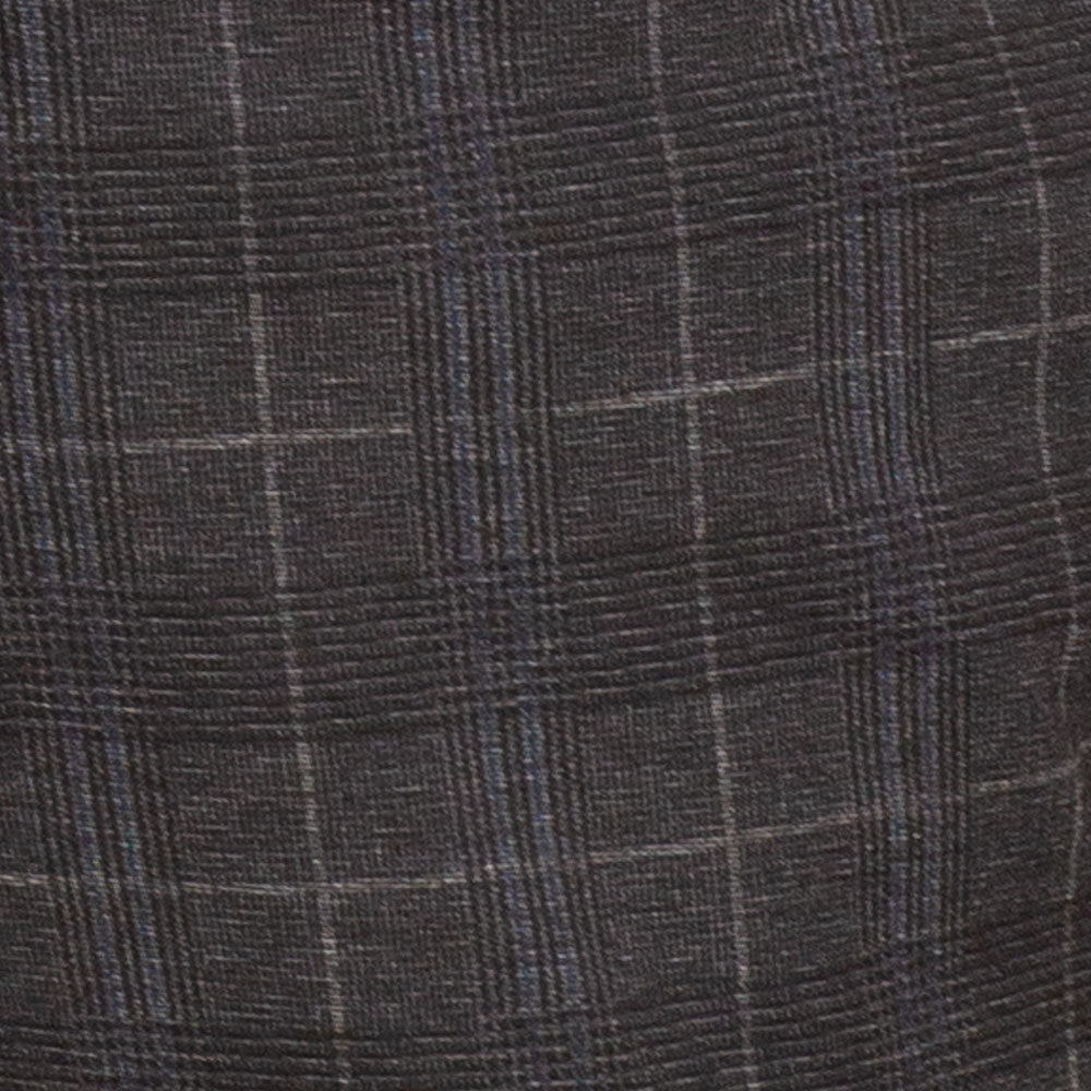 Vinci 3pc Slim Fit Super Stretch Glen Plaid Suit (Black)