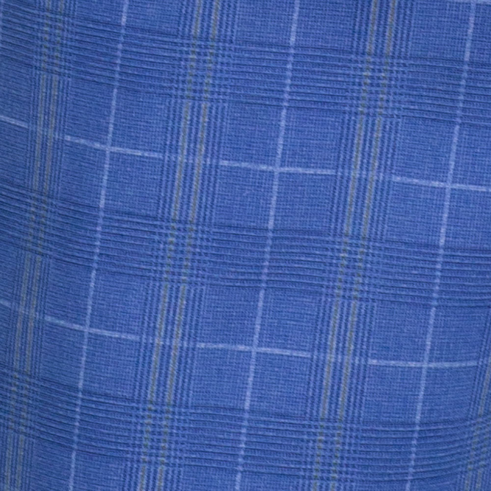 Vinci 3pc Slim Fit Super Stretch Glen Plaid Suit (Blue)