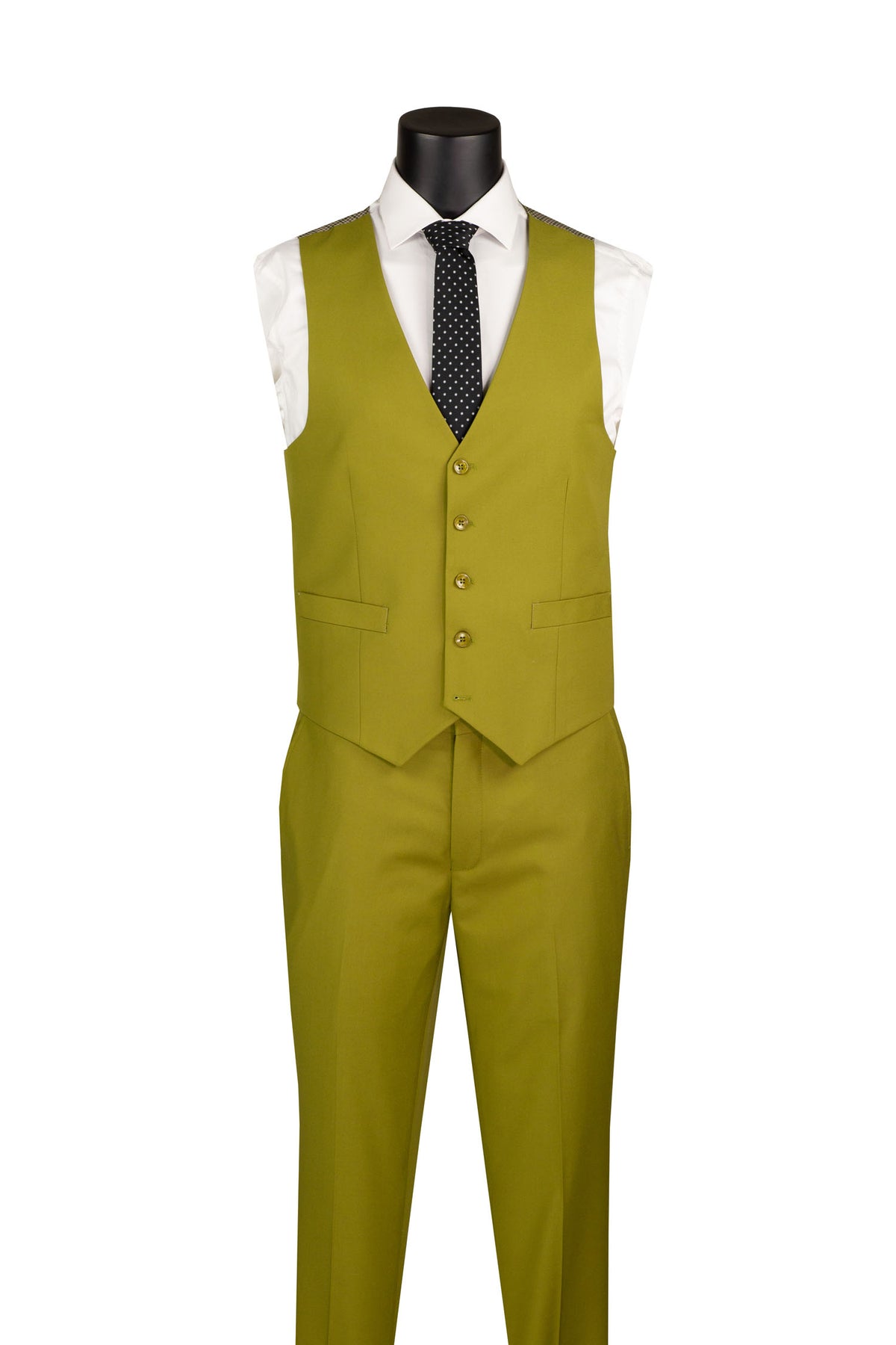 Vinci 3pc Slim Fit Single Breasted 2 button Suit (Moss)