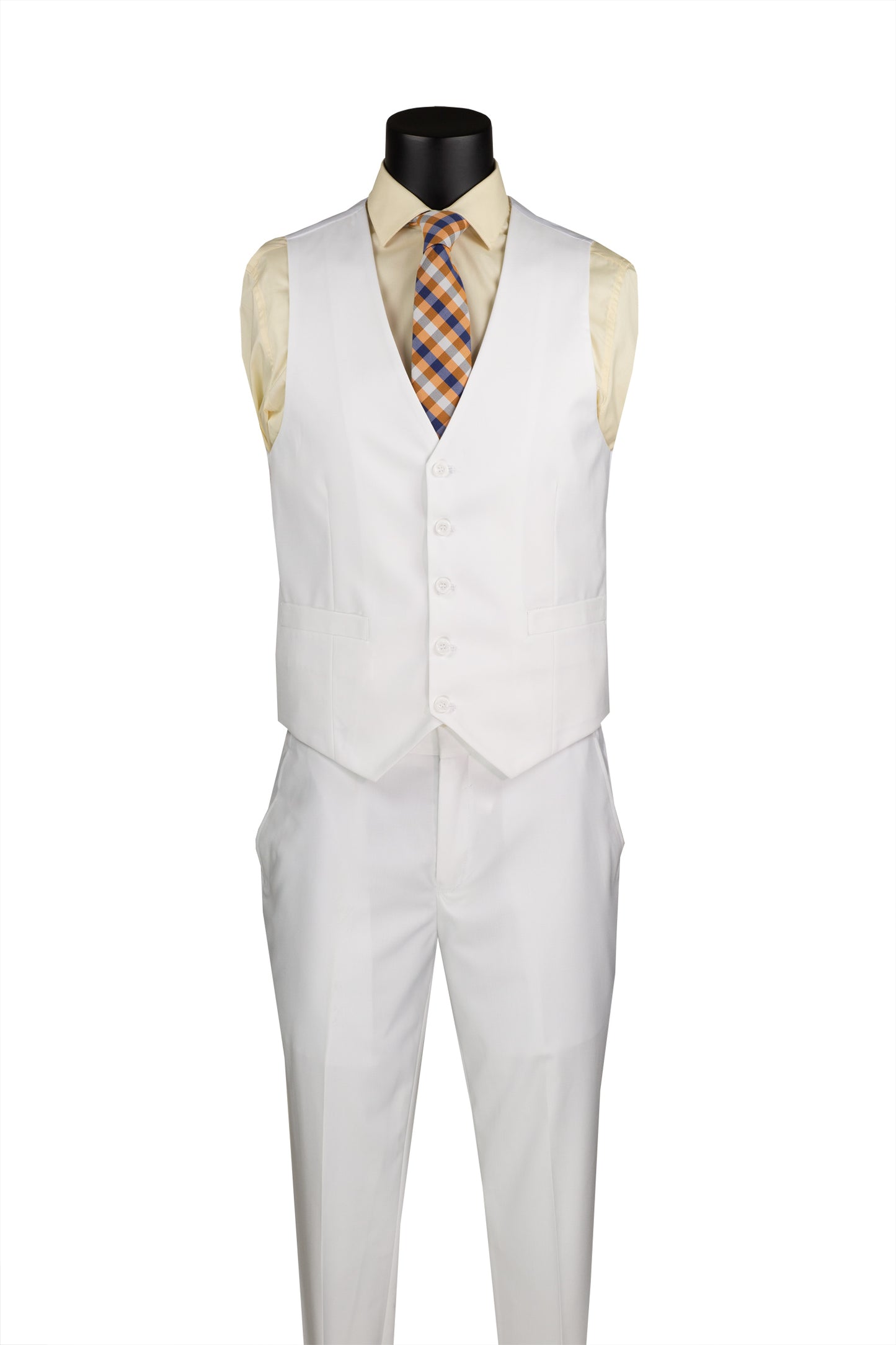 Vinci 3pc Slim Fit Single Breasted 2 button Suit (White)