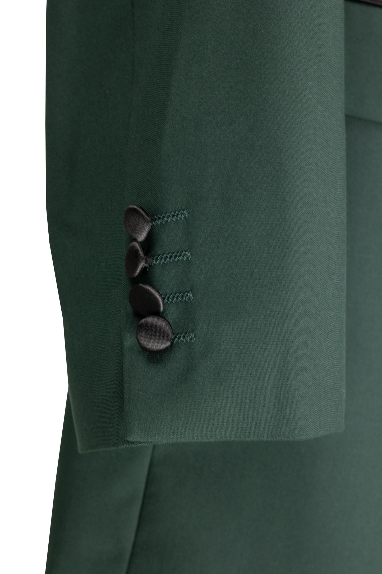 Vinci Double Breasted Regular Fit Tuxedo w/Matching Bow tie & Adjustable Waistband (Hunter Green)