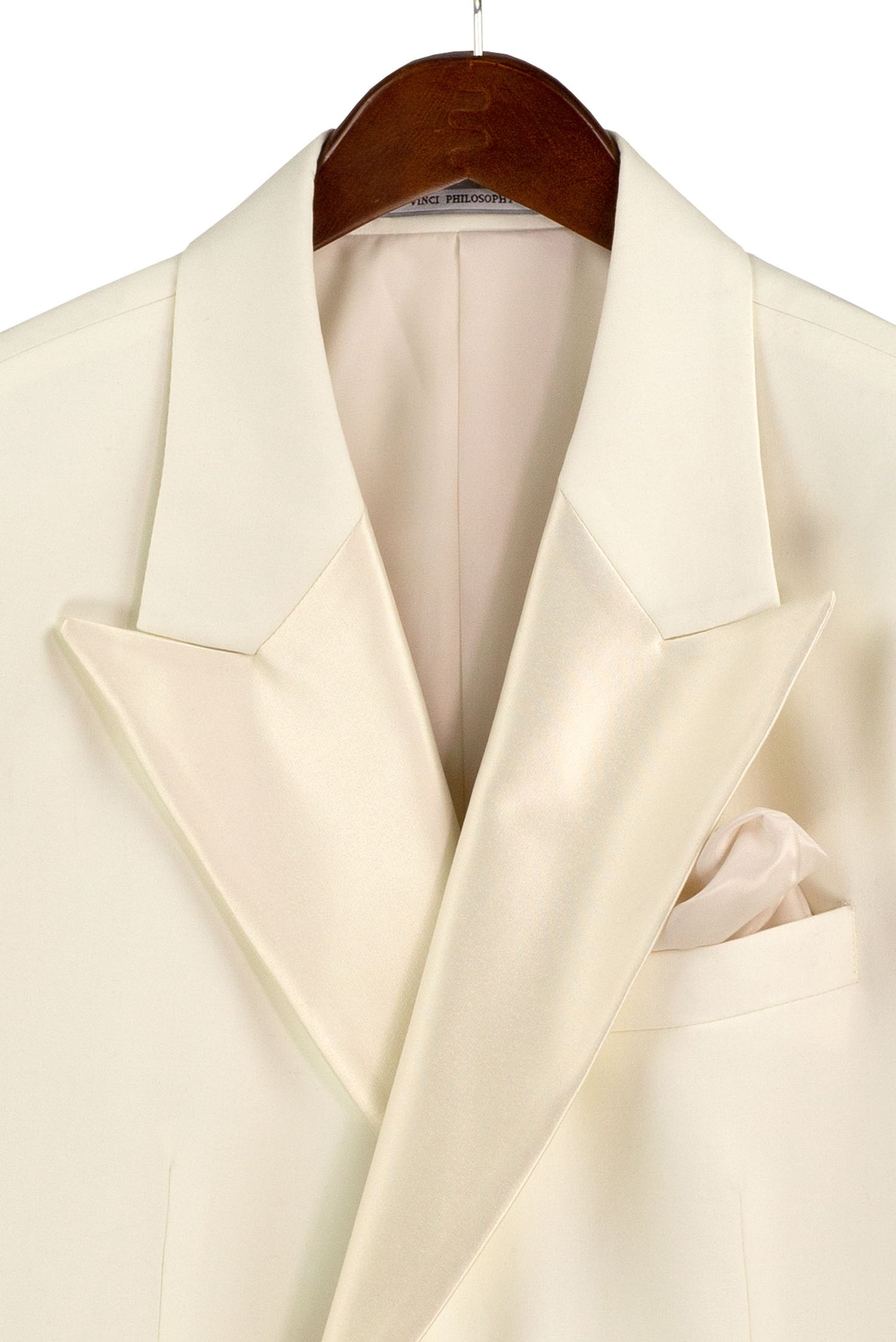 Vinci Double Breasted Regular Fit Tuxedo w/Matching Bow tie & Adjustable Waistband (Ivory)