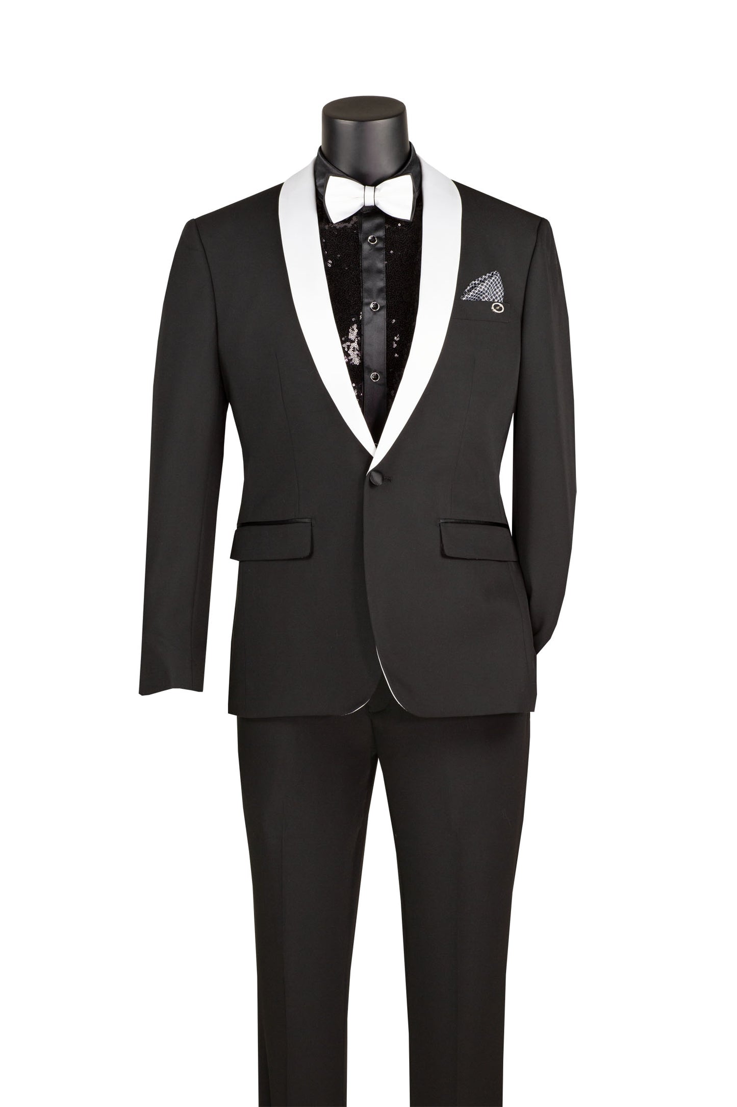 Vinci 2pc Slim Fit Shawl Lapel Tuxedo (Black)