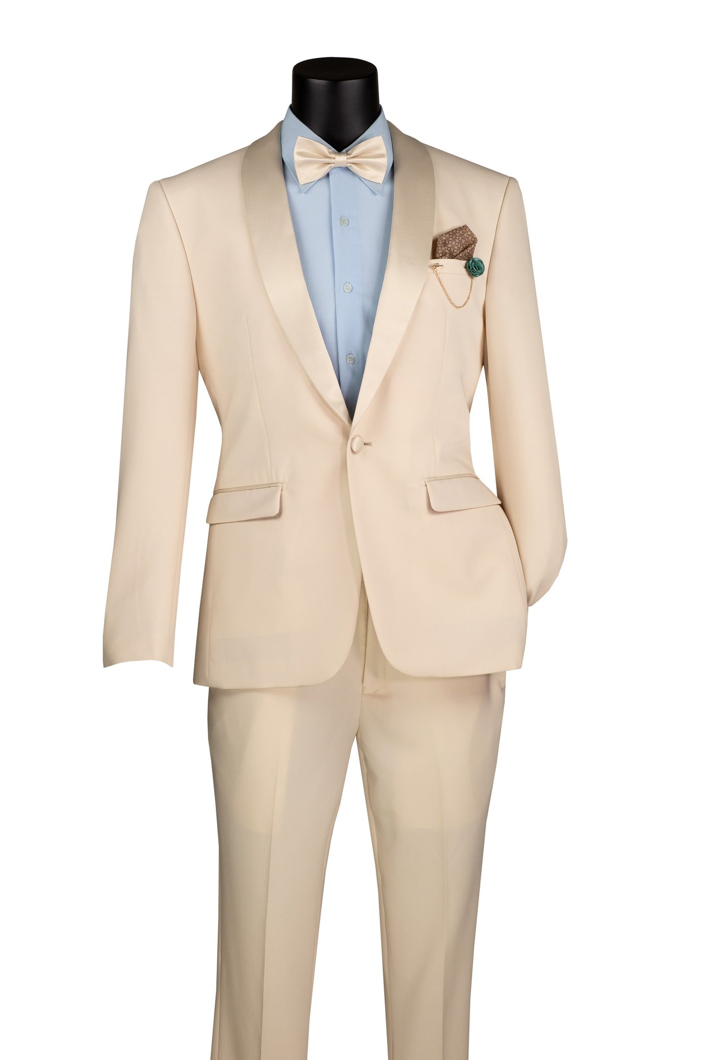 Vinci 2pc Slim Fit Shawl Lapel Tuxedo (Champagne Beige)