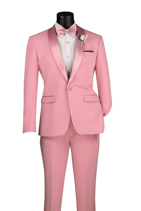 Vinci 2pc Slim Fit Shawl Lapel Tuxedo (Dusty Rose)