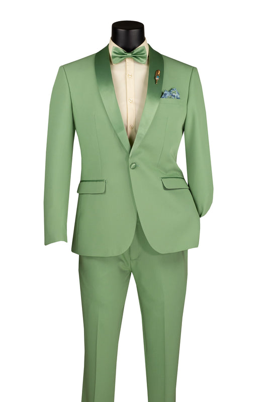 Vinci 2pc Slim Fit Shawl Lapel Tuxedo (Sage)