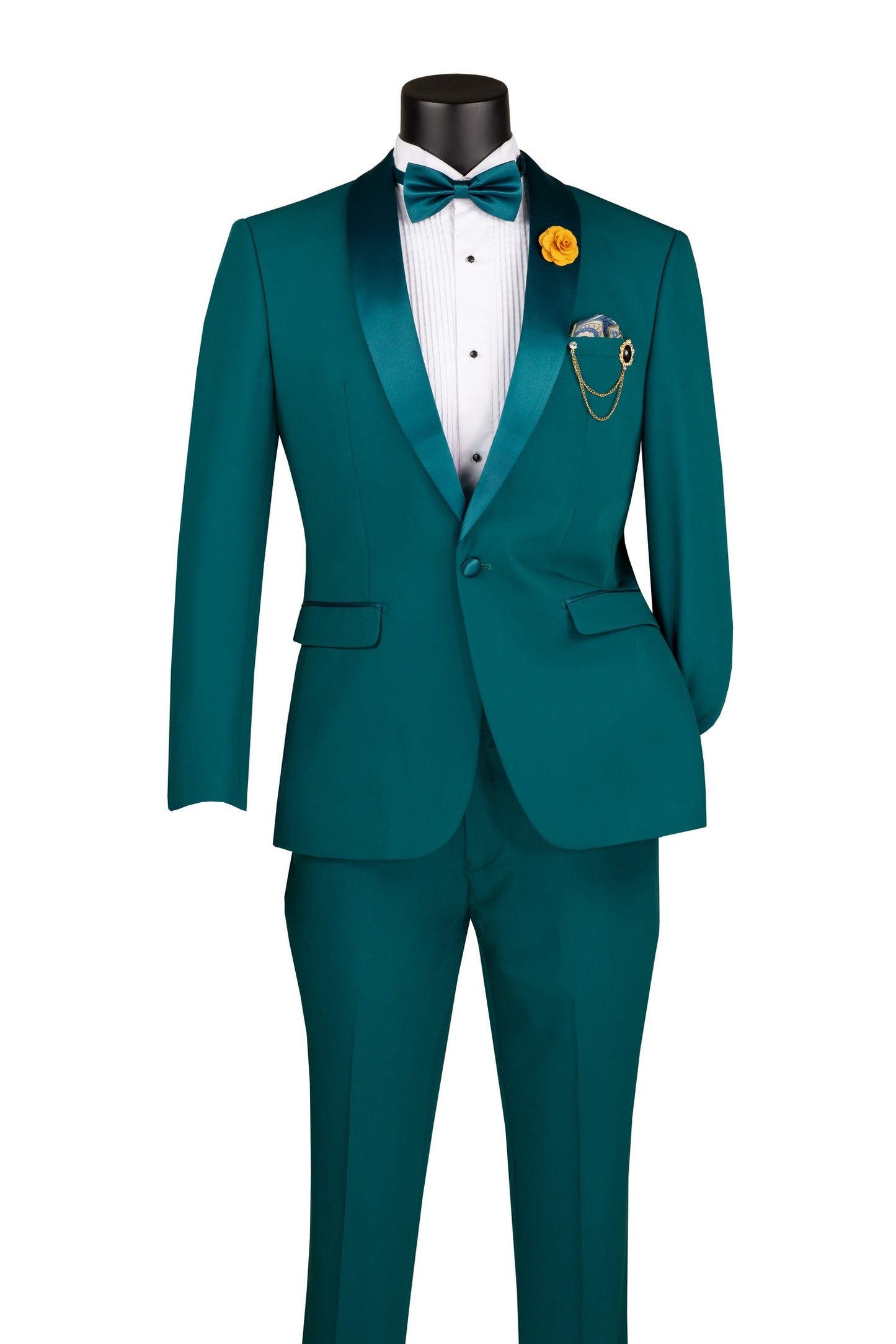 Vinci 2pc Slim Fit Shawl Lapel Tuxedo (Teal)