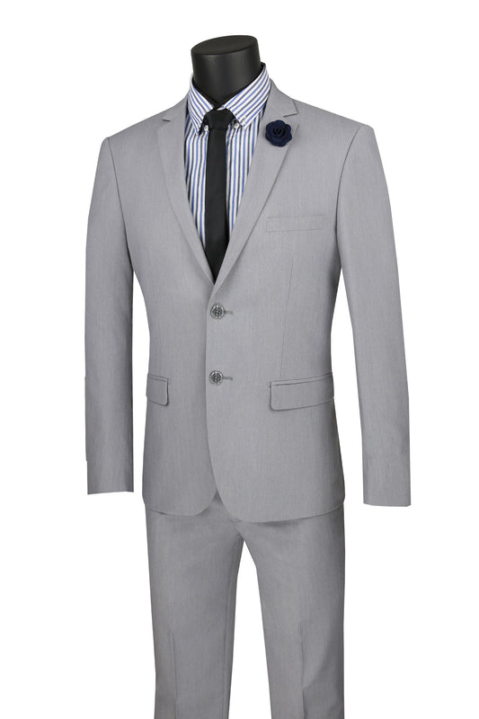 Vinci 2pc Ultra Slim Fit Stretch Suit (Gray)