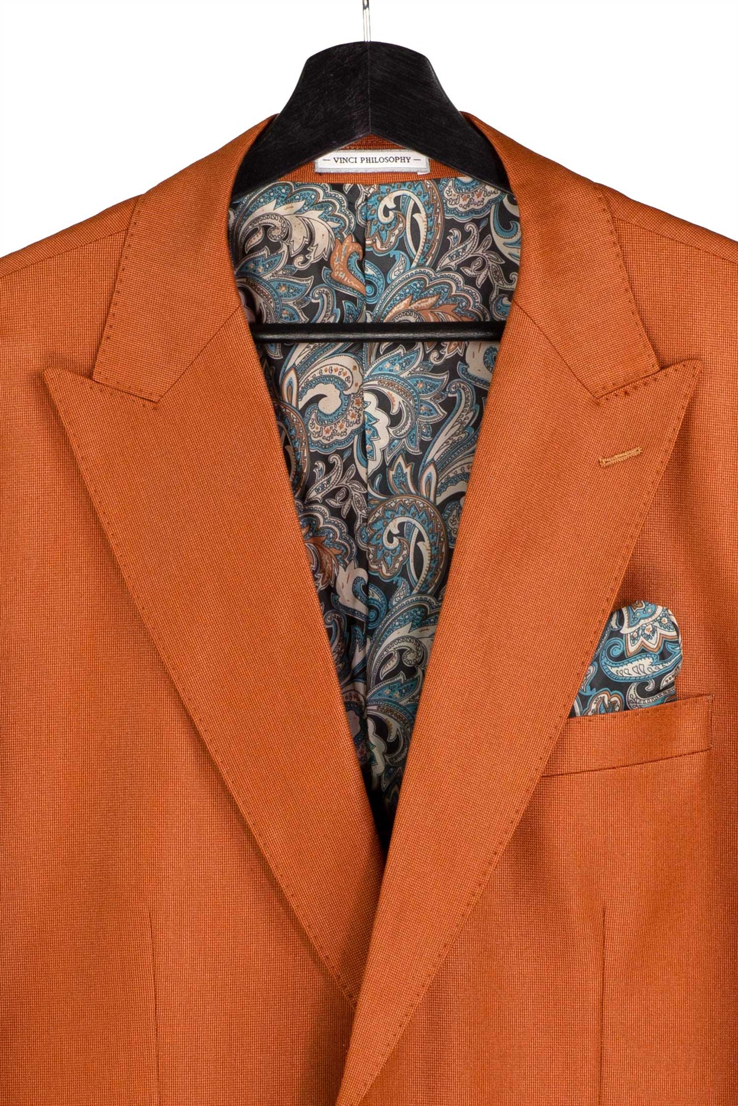 Vinci Classic Fit 3pc w/Double Breasted Vest + Adjustable Waistband (Rust)