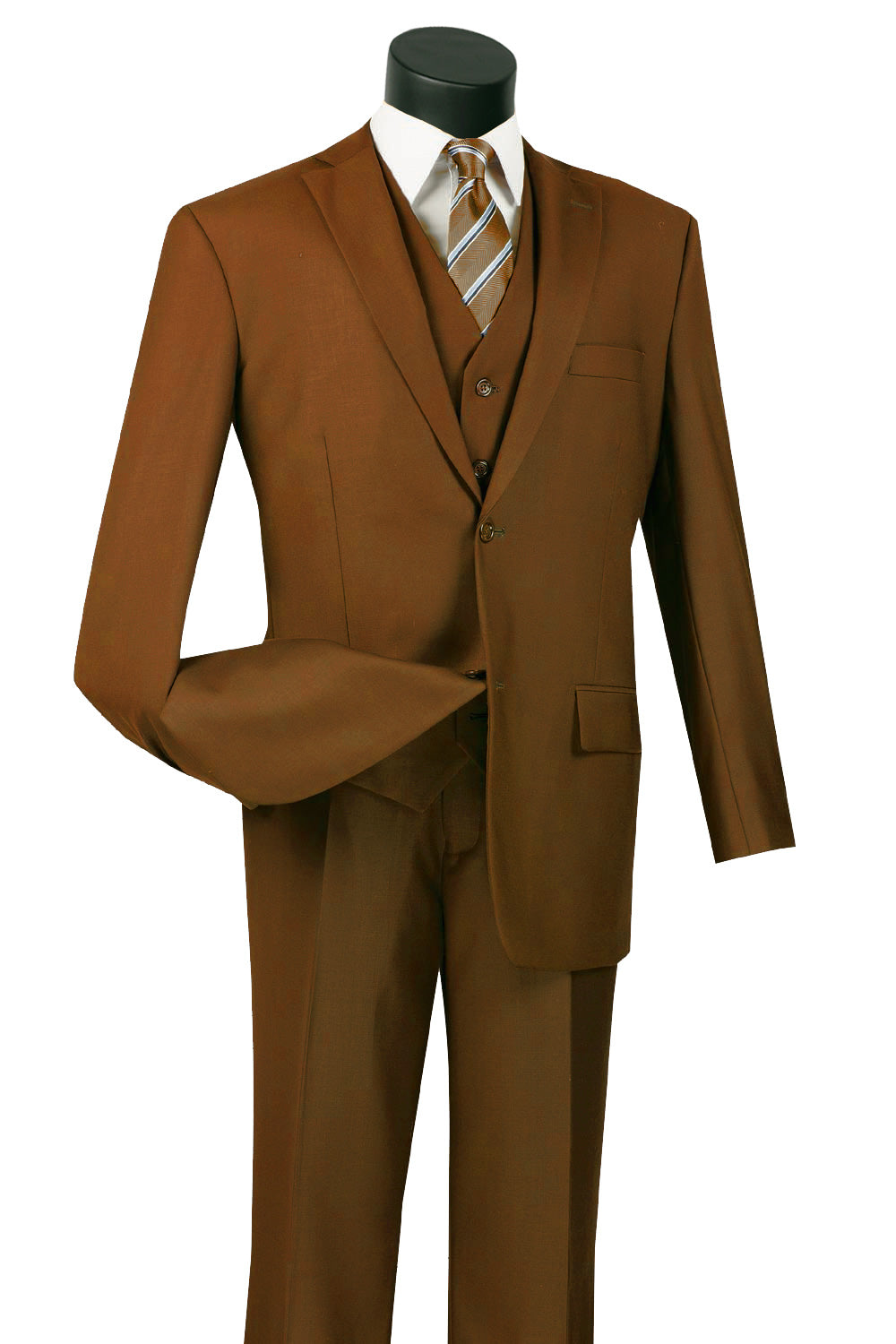 Vinci Classic Fit 3pc Suit (Cognac)