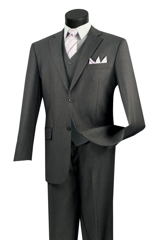 Vinci Classic Fit 3pc Suit (Heather Gray)
