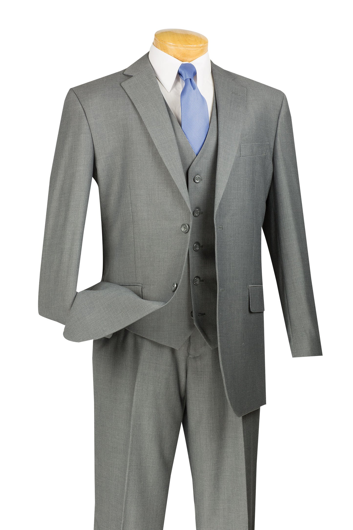 Vinci Classic Fit 3pc Suit (Medium Gray)